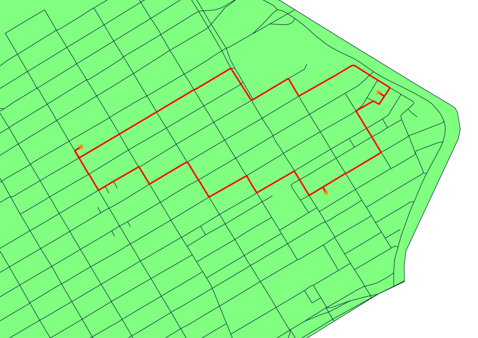 Example of travelling salesman route output