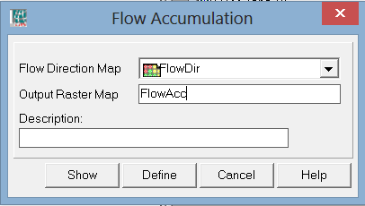 ILWIS Flow Accumulation winodw.png