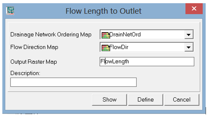 Flow length to outlet ILWIS window.png