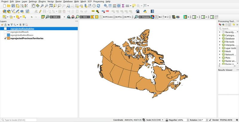 Figure 4. Example of what your QGIS environment should look like so far