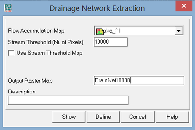 Drainage Network Window ILWIS.png