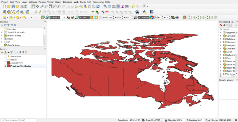 Figure 4. Layers loaded and renamed in QGIS